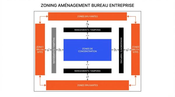Zoning aménagement bureau entreprise