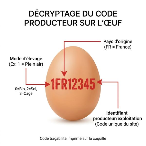 Décryptage code marquage œuf producteur