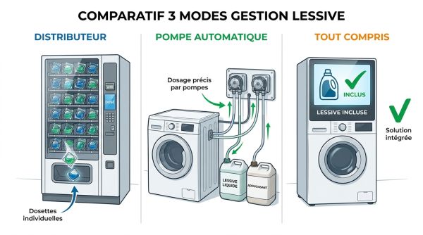Comparatif 3 modes gestion lessive