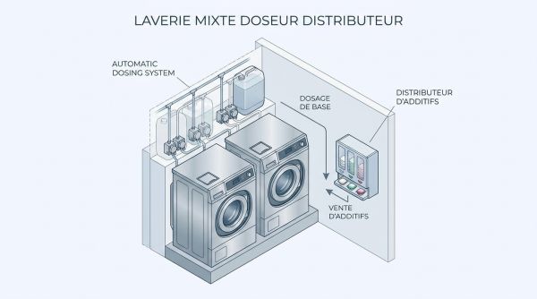 Laverie mixte doseur distributeur