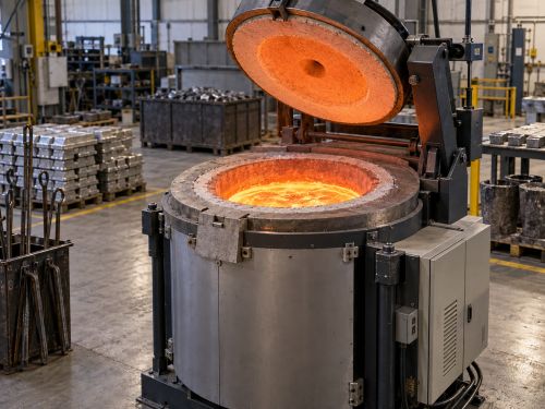 Fournaise industrielle en fusion ardente