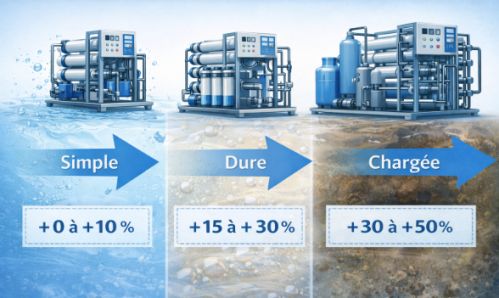 Osmoseur industriel selon la qualité d'eau