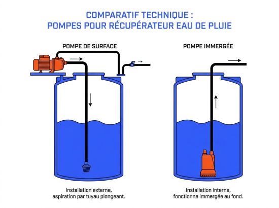 Pompes pour récupérateur eau pluie