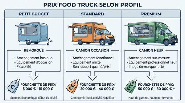 Prix food truck selon profil