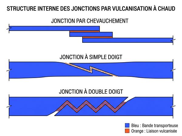 Coupes des jonctions par vulcanisation à chaud