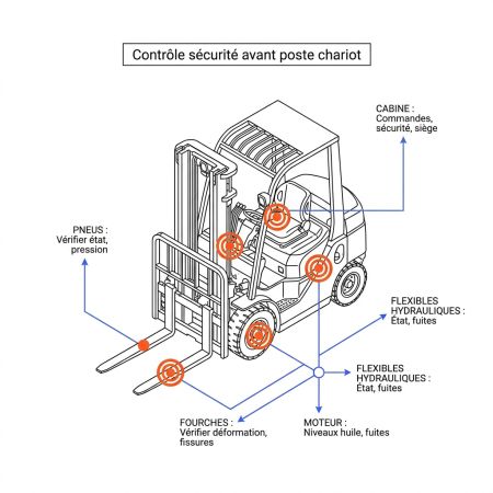 Contrôle sécurité avant poste chariot