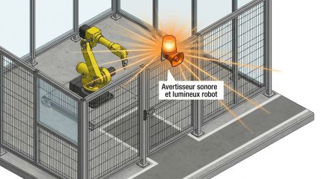 Avertisseur sonore et lumineux robot