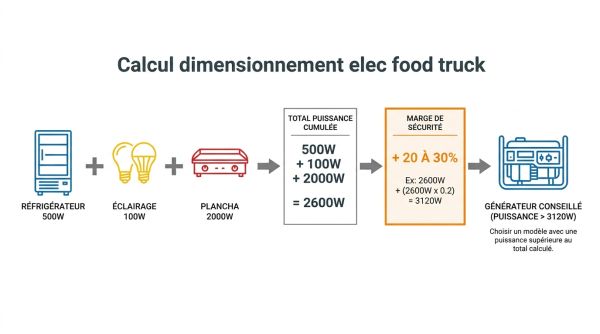 Calcul dimensionnement elec food truck