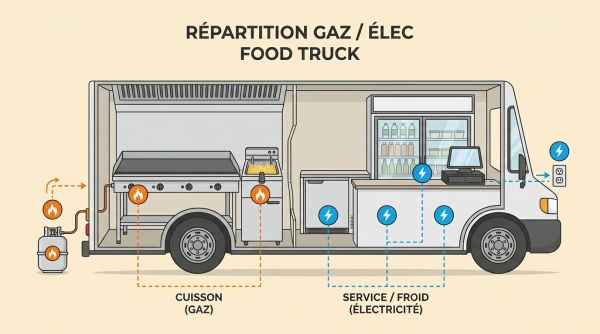 Repartition gaz elec food truck