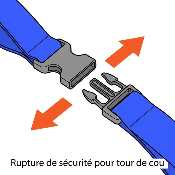 Rupture de sécurité pour tour de cou