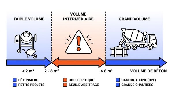 Seuils volume béton BPE ou bétonnière