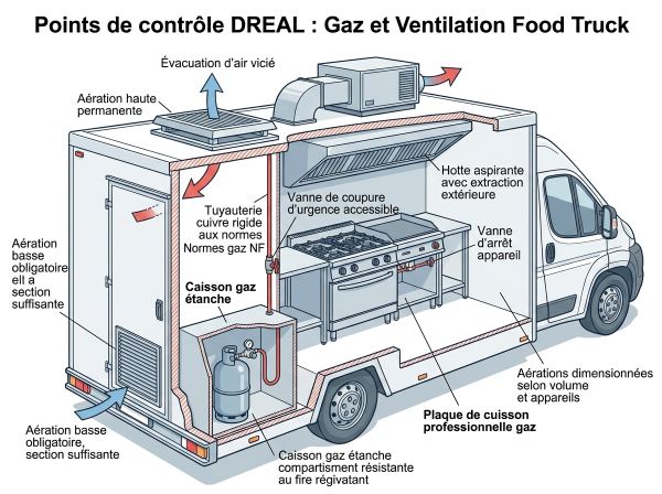 Normes gaz et ventilation pour food truck