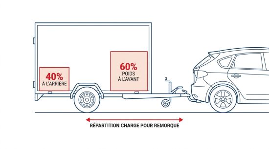 Répartition charge pour remorque.
