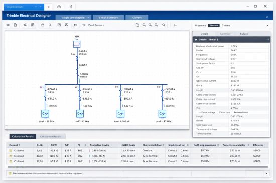 Interface de conception électrique Trimble