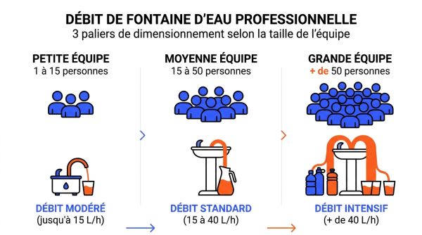 Débit fontaine eau professionnelle