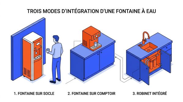 Formats de fontaine à eau bureau
