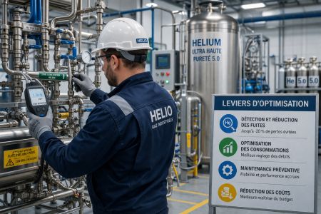 Technicien dans une usine de gaz industriel