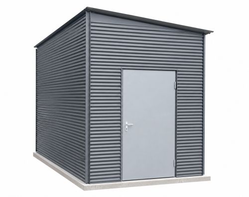 Abri métallique isolé sur fond blanc