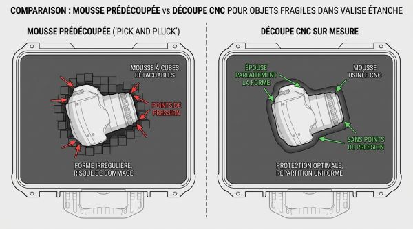 Mousse usinée pour valise étanche