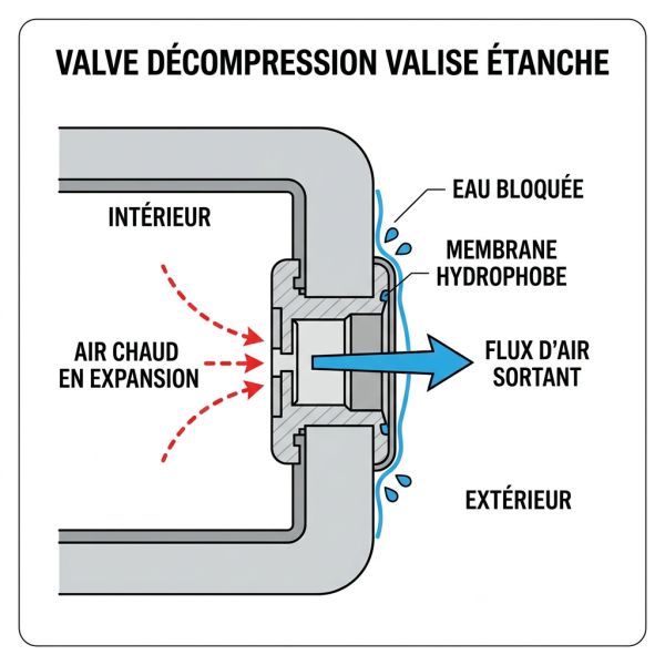 Valve décompression valise étanche