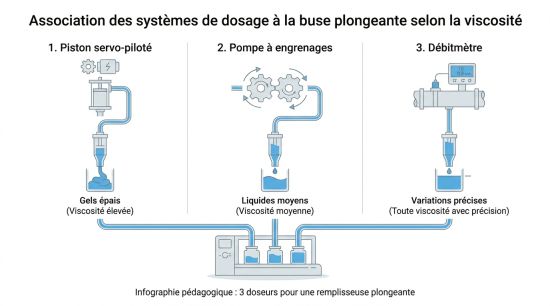 3 doseurs pour une remplisseuse plongeante