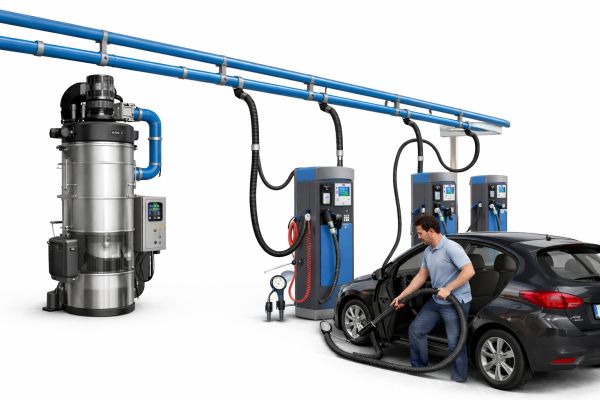 aspirateur centralisé pour station de lavage