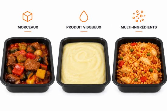 Plats cuisinés pour dosage industriel