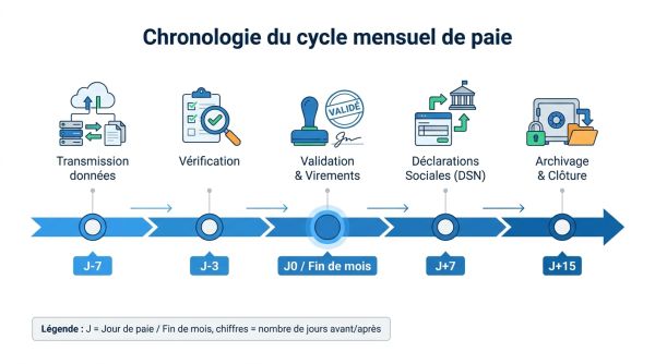 Chronologie du cycle mensuel de paie