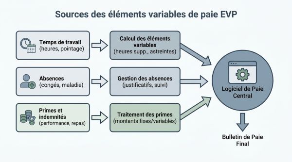 Sources des éléments variables de paie EVP