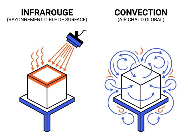 Comparatif infrarouge et convection thermique