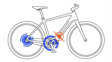 Schéma positionnement moteur vélo électrique