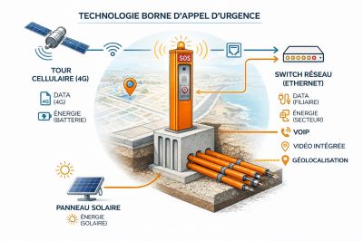 borne d'appel d'urgence selon technologie