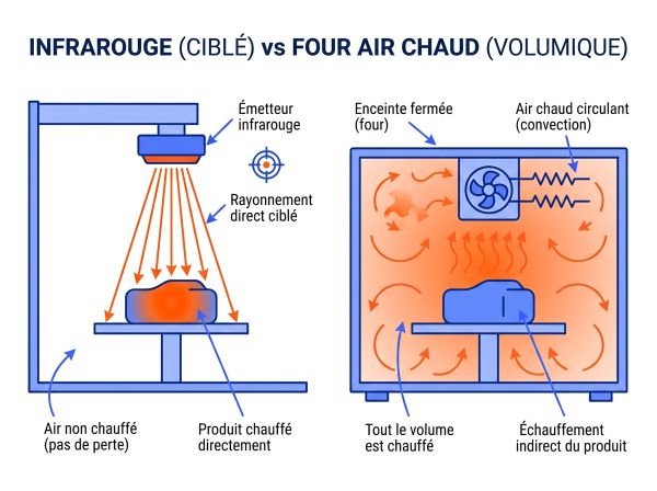 Infrarouge vs four air chaud