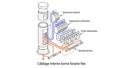 Câblage interne borne foraine fixe