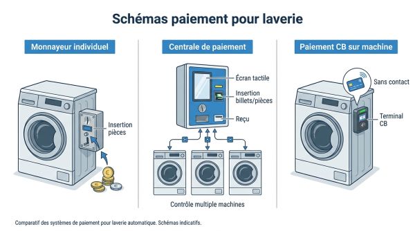 Schémas paiement pour laverie