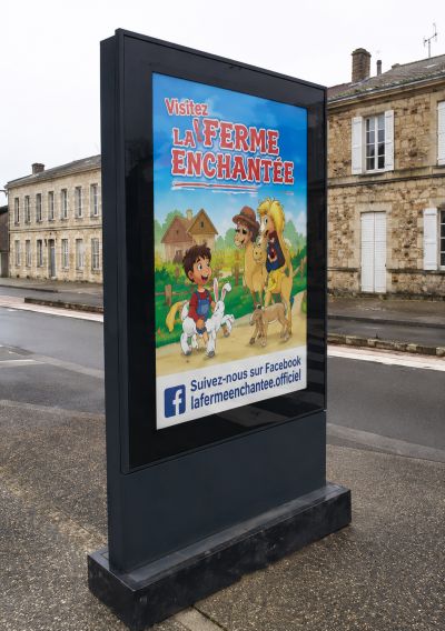 panneau sucette déroulant