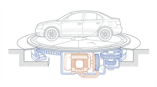 Plateforme tournante pour véhicules