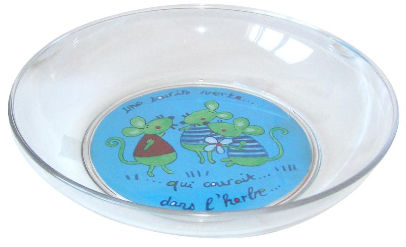 ASSIETTE CREUSE ROND BLEU PLASTIQUE Ø 18,5 CM VAISSELLE ENFANCE COPOLYESTER PLASTOREX