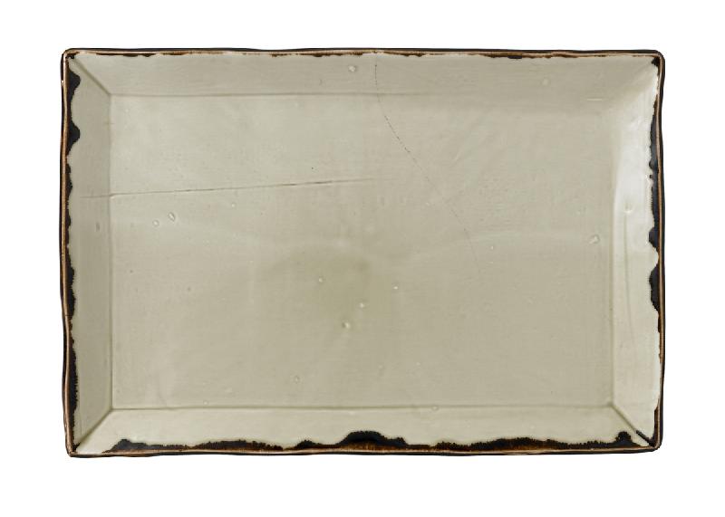 ASSIETTE PLATE RECTANGULAIRE BEIGE PORCELAINE 28,5X18,7 CM HARVEST DUDSON