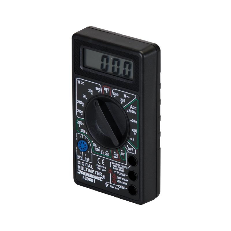 Multimètre numérique Silverline 589681 - CC et CA - Mesure tension, intensité et résistance_0