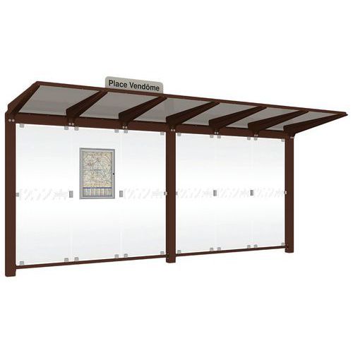 ABRI BUS VENISE 5 M SANS BARDAGES LATÉRAUX - MARRON 8017 - PROCITY