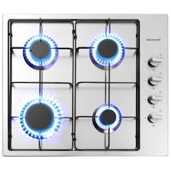 AREBOS Plaque De Cuisson Gaz 4 Feux Cuisinière À Gaz De 4 Flammes  Acier Inoxydable  Grilles Et Veilleuse - argenté inox 4260199758489_0