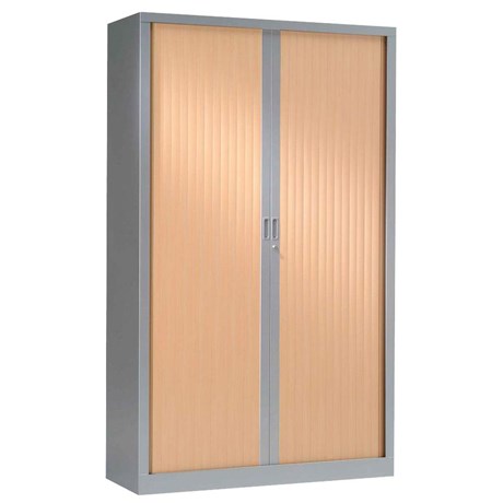 ARMOIRE PORTES RIDEAUX HÊTRE ET ALUMINIUM 198 CM