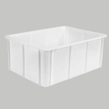Bac alimentaire en plastique professionnel - coins arrondis 800x600 mm - capacité 120L - Blanc - Marque Rolléco_0