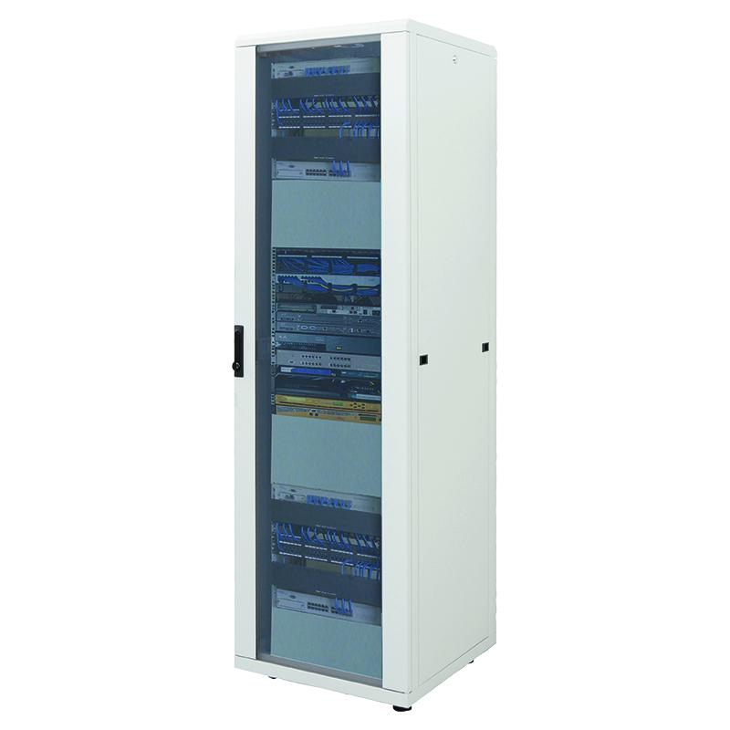 Baie réseau 19 pouces MHT226 avec porte vitrée - 42U - largeur 800 mm - 800 (P) x 800 (L) x 2033 (H) - assemblée - gris - Bravour®_0