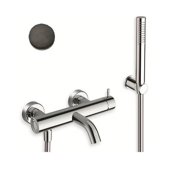 MITIGEUR BAIN DOUCHE CHROMÉ NOIR BROSSÉ TRIVERDE - CRISTINA ONDYNA TV18075