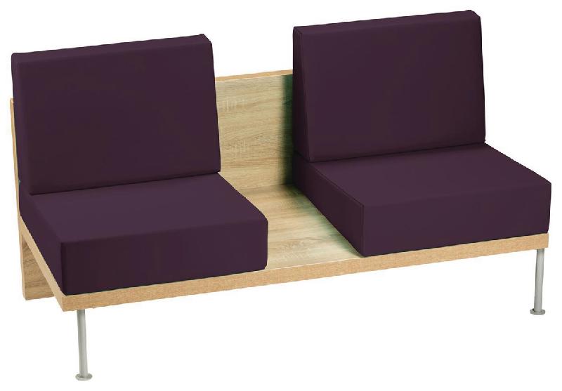 BANQUETTE 2 PLACES FAAR PVC URBAN PRUNE - MANUTAN COLLECTIVITÉS