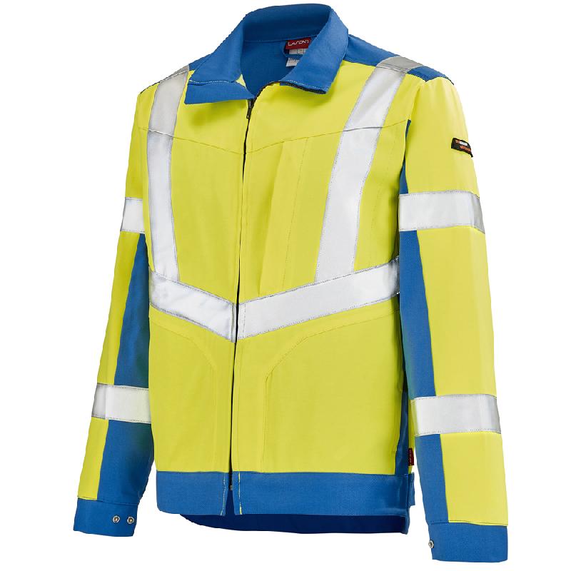 Blouson de travail haute visibilité mixte lutea work vision 2 jaune fluo/bleu azur t1 - lafon - la-3hvncp-592-1 - 738767_0