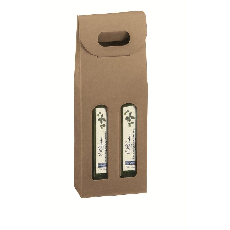 Boîte 2 bouteilles huile d'olive ou spiritueux 13x6,5x33,5 cm - par 10_0