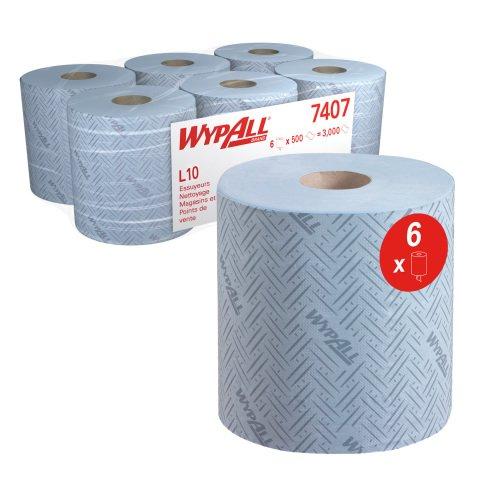 BOBINE WYPALL ESSUYAGE INDUSTRIEL L10 7407 190 M BLEUE - COLIS DE 6